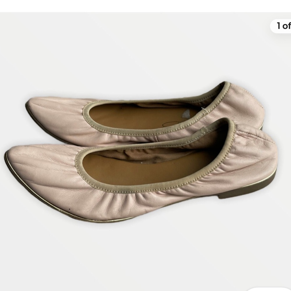 Report Signature Size 8.5 Silvia Leather Upper Ballet Flats Shoes